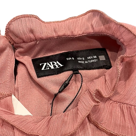 Zara Pink Ruffled Mini Dress – Size Small (NWT)‎ - Picture 11 of 11